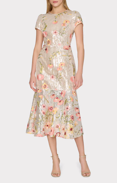 Tahlia Floral Sequins Embroidery Dress